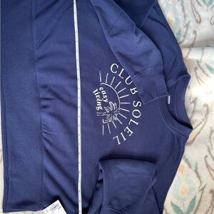 Over sized cropped Navy Club Soleil Sweatshirt